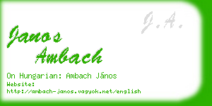 janos ambach business card